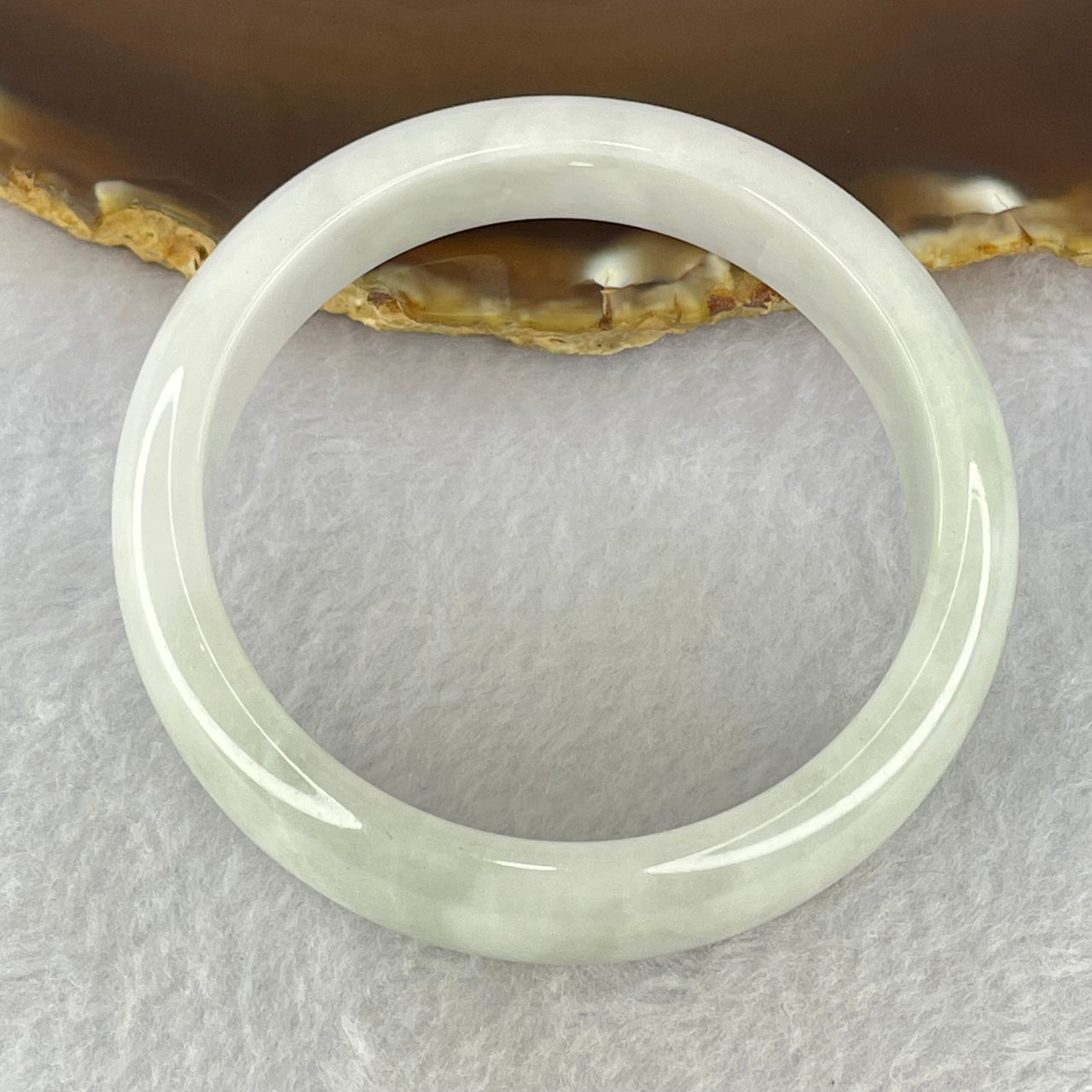 Type A Faint Lavender Jadeite Bangle Internal Diameter 54.9mm 54.40g 14.7 by 7.6mm (Internal Lines)