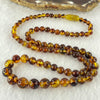 Natural Yellowish Brown Flower Amber Beads Necklace 天然金沙蜜花珀项链 9.70g 46cm 4.3 - 9.0mm 85 Beads