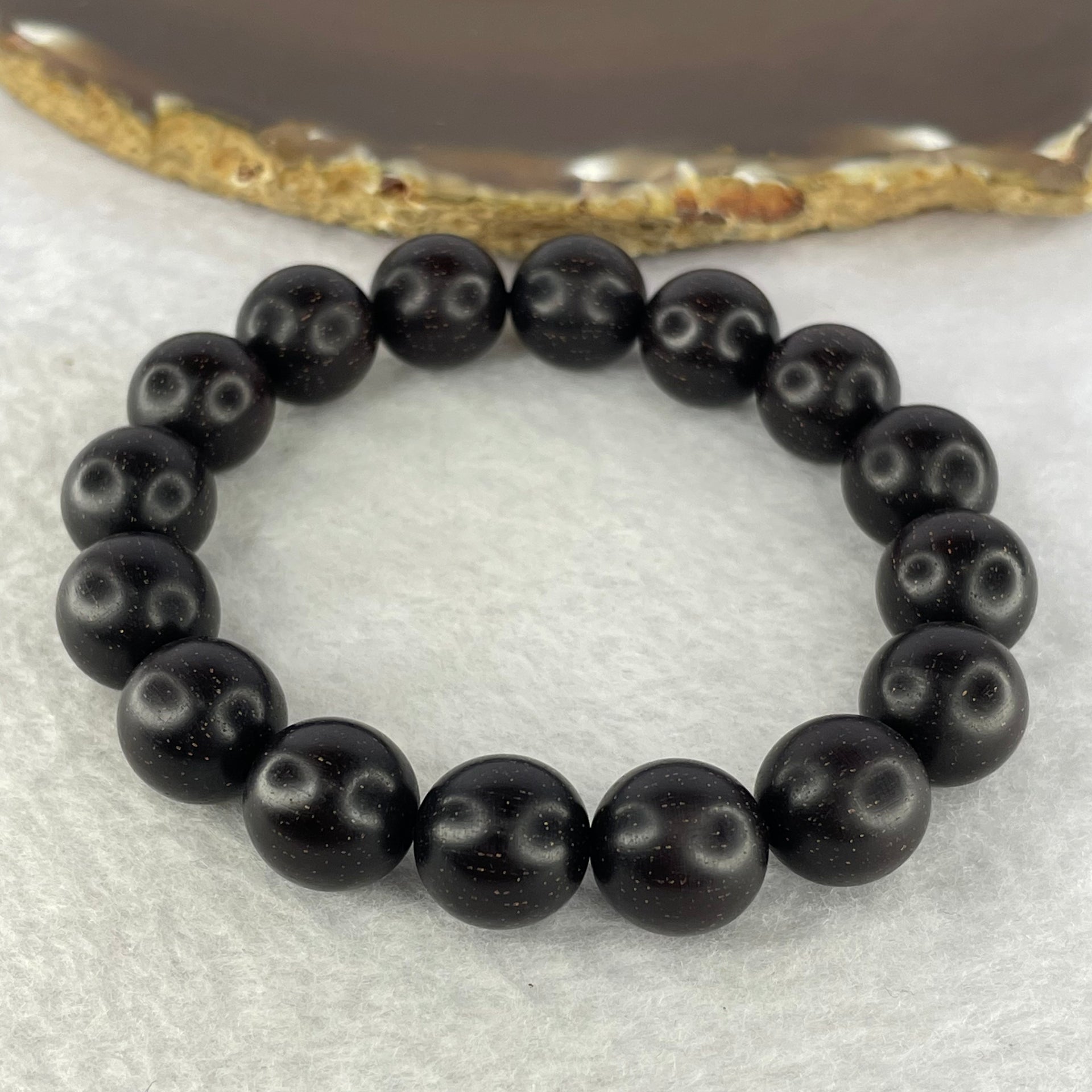 National Wild African Zitan Bracelet 野生非洲金星字檀手链  18.21g 12.6 mm 16 Beads - Huangs Jadeite and Jewelry Pte Ltd