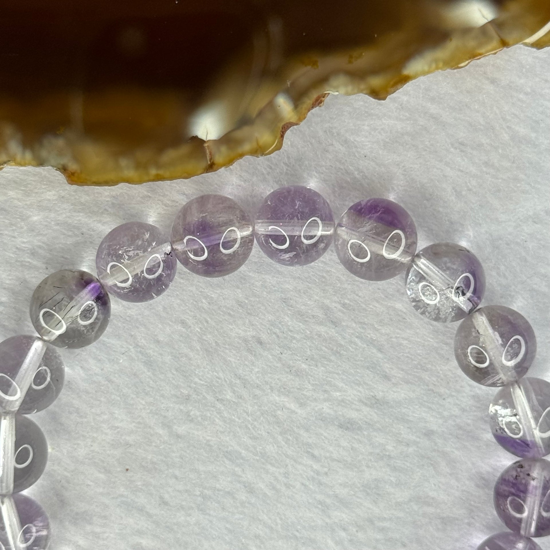 Natural Super 7 Amethyst Beads Bracelet 天然紫超七手链 24.84g 16.5cm 9.9mm 20 Beads - Huangs Jadeite and Jewelry Pte Ltd