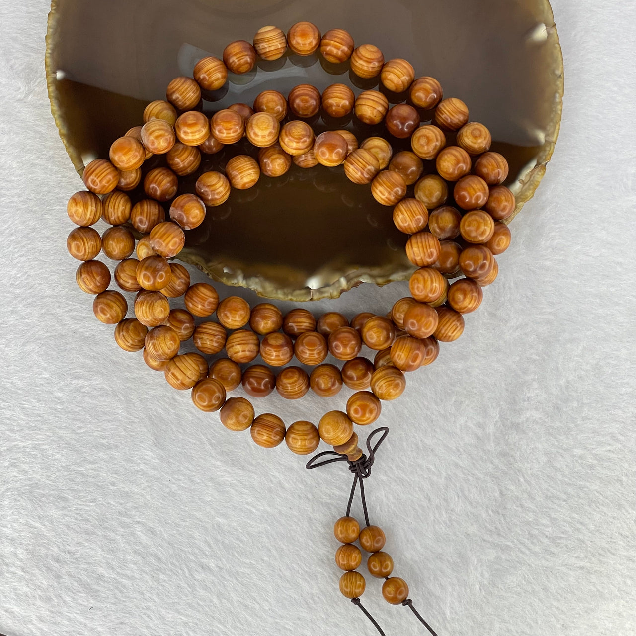 Natural High Oil Yabai Wood 高油崖柏 Beads Necklace 58.72g 10.2 mm 111 Beads / 7.7 mm 6 Beads - Huangs Jadeite and Jewelry Pte Ltd