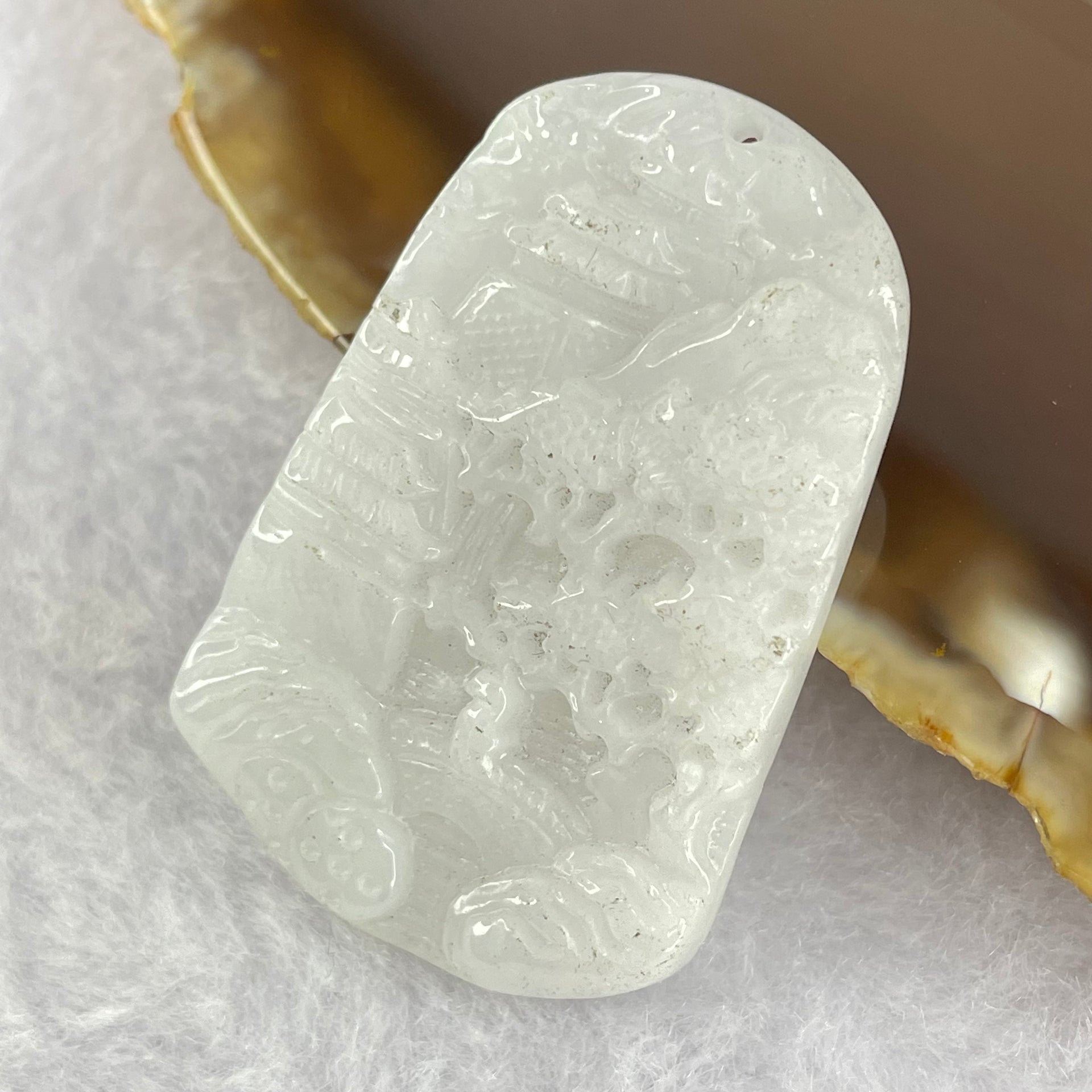 Type A White Lavender Jadeite Shan Shui 12.05g 26.6 by 40.3 by 5.6mm - Huangs Jadeite and Jewelry Pte Ltd