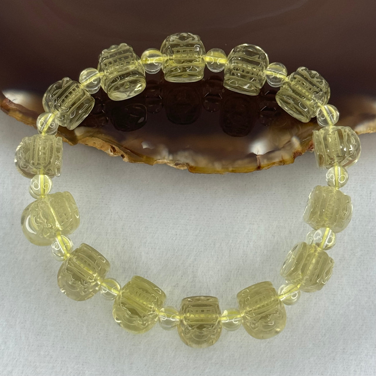 Natural Libyan Moldavite Meteorite Crystal Pixiu Beads Bracelet 天然利比亚陨石貔貅手链 36.57g 17cm 15.3 by 10.9 by 10.9mm 14pcs