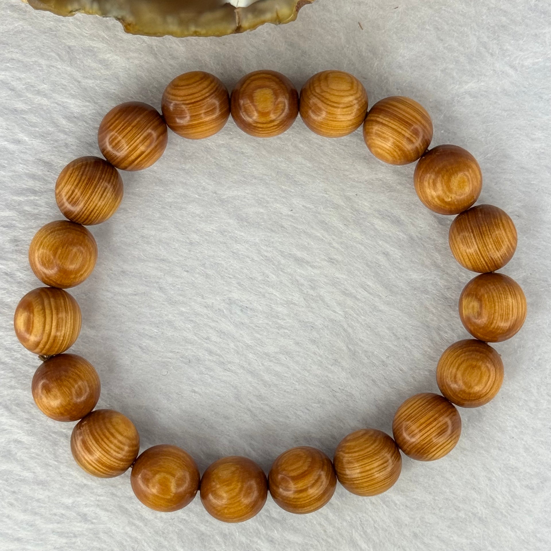 Natural Old Yabai Thuja Wood Beads Bracelet 老树崖柏手链 8.98g 16.5cm 10.2mm 19 Beads - Huangs Jadeite and Jewelry Pte Ltd