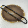 Natural Dark Matt Black Amber Beads Necklace 天然大黑天翁琥珀项链 14.98g 44cm 7.7mm 60 Beads