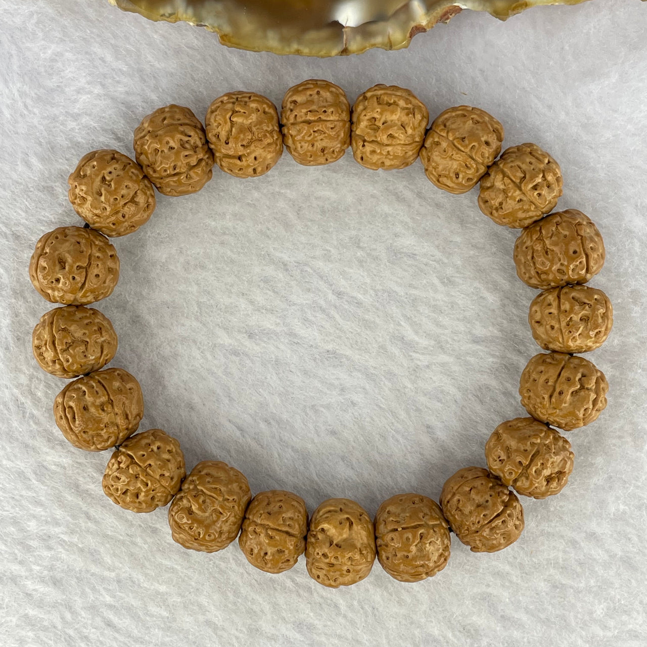 Natural Bodhi Rudraksha Seed Mala 金风 Beads Bracelet 14.58g 12.1 mm 20 Beads - Huangs Jadeite and Jewelry Pte Ltd