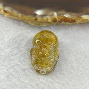 Above Average Grade Natural Golden Rutilated Quartz Pixiu Charm for Bracelet 天然金发水晶貔貅 6.16g 24.7 by 15.0 by 9.8mm - Huangs Jadeite and Jewelry Pte Ltd