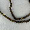 Natural Dark Brown Flower Amber Beads Elastic Necklace 8.02g 50cm 5.4mm 105 Beads