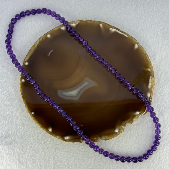 Good Grade Natural Amethyst Necklace 40.44g 52cm 7.3mm 79 Beads