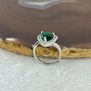 Simulated Emerald in PT950 Plated Sliver Sliver Ring (Adjustable Size) 款仿真祖母绿爱心戒指 2.59g 7.5 by 7.7 by 2.0mm - Huangs Jadeite and Jewelry Pte Ltd