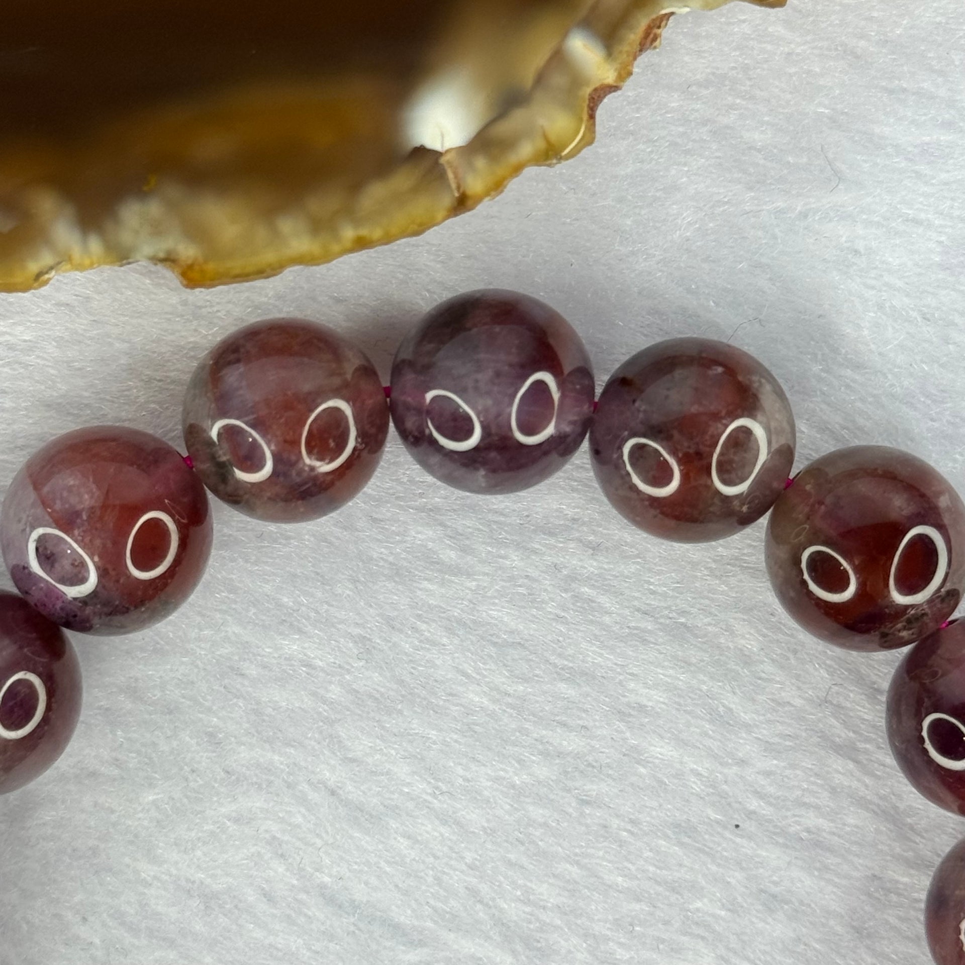 Above Average Natural Auralite 23 Bracelet 天然激光23手链 41.88g 17.5cm 12.3mm 17 Beads - Huangs Jadeite and Jewelry Pte Ltd