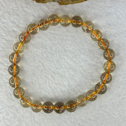 Natural Golden Rutilated Quartz Beads 天然金发水晶手链 15.03g 15.5cm 7.9mm 25 Beads - Huangs Jadeite and Jewelry Pte Ltd