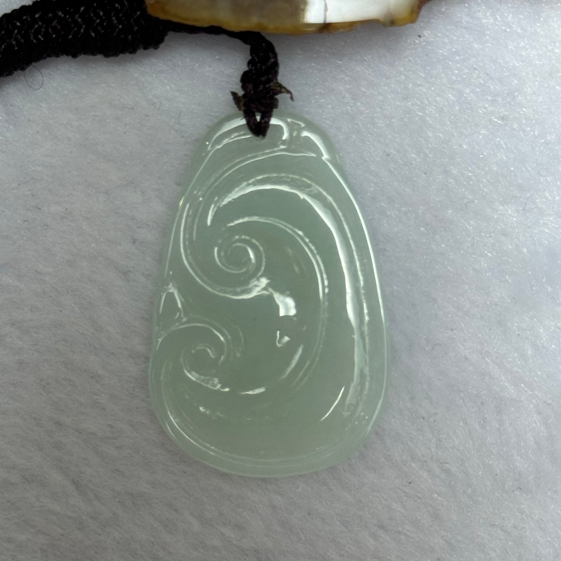 Type A Light Sky Blue Jadeite Ruyi Pendent 9.16g 34.6 by 23.3 by 4.7mm - Huangs Jadeite and Jewelry Pte Ltd