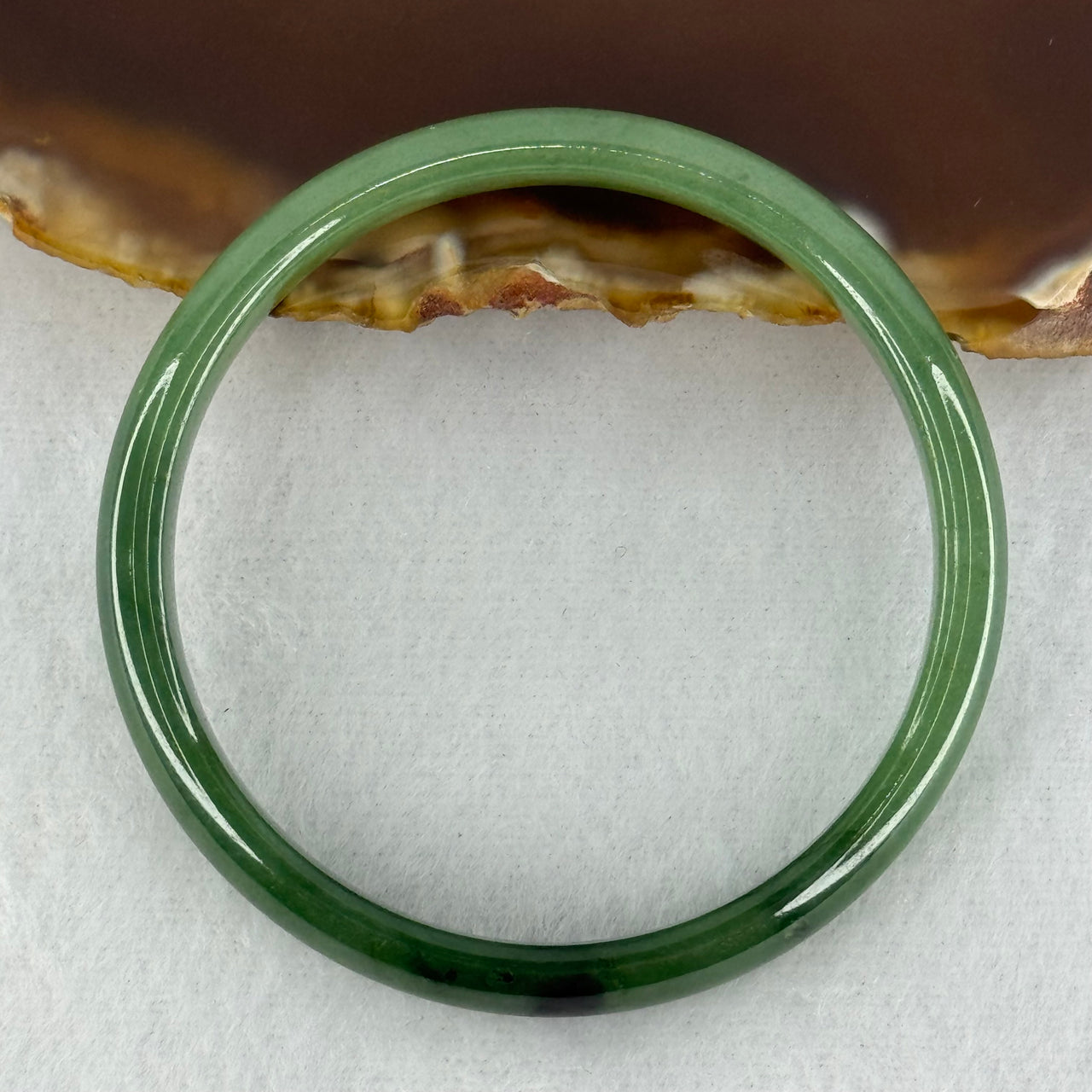 Baby or Kids Type A Green Jadeite Bangle Internal Diameter 44.4mm 13.44g 7.4 by 4.6mm (Slight Internal Lines)