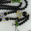 Natural Black Gold King Amber Beads with Crystals Necklace 天然黑金翁王琥珀项链 34.87g 80cm 13.2mm 1 Bead 8.9mm 4 Beads 8.1 mm 1 Bead 6.4mm 108 Beads