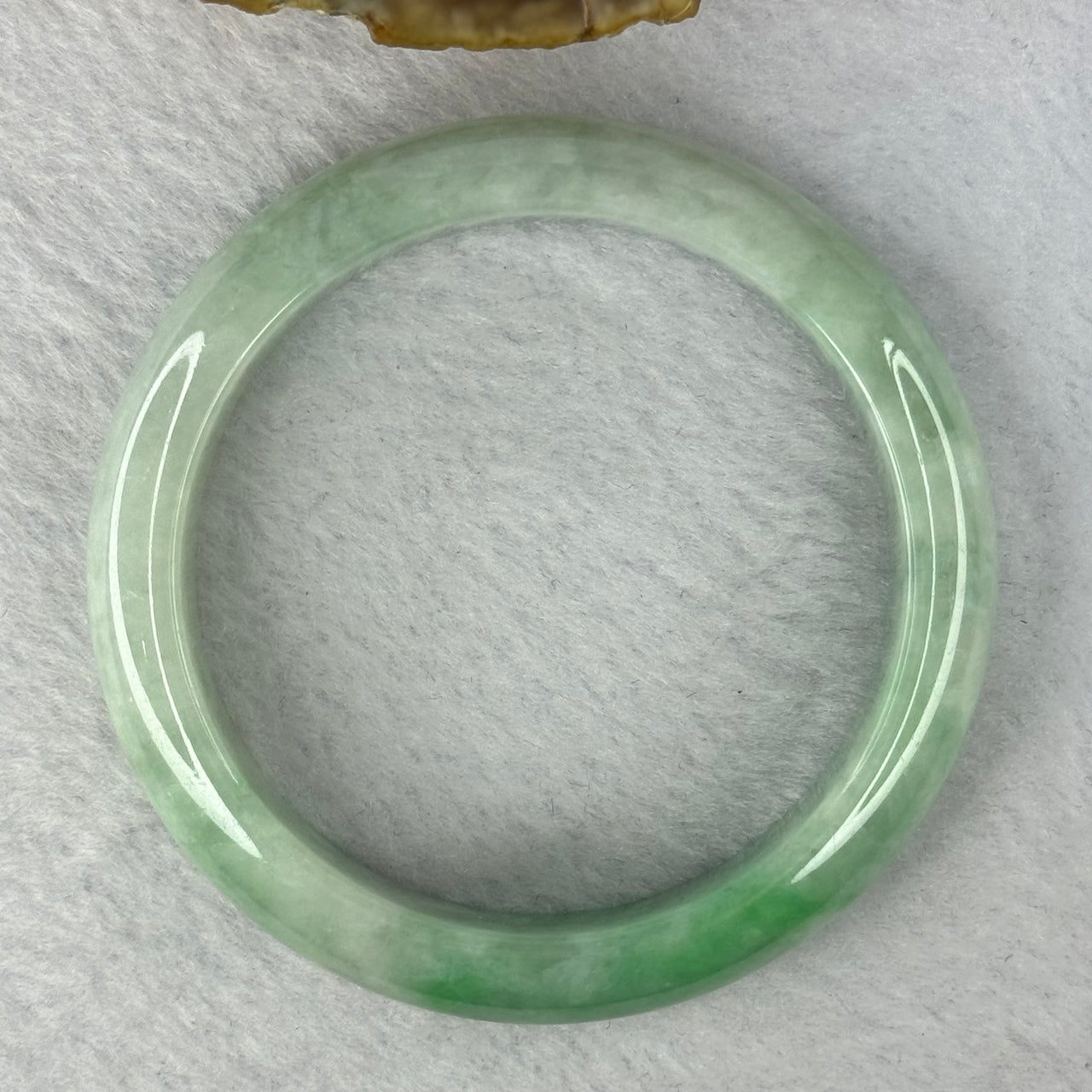 Type A Green with Apple Green Patches Jadeite Bangle 56.91g Inner Diameter 54.8mm 13.6 by 8.3mm (Slight Internal Lines) - Huangs Jadeite and Jewelry Pte Ltd