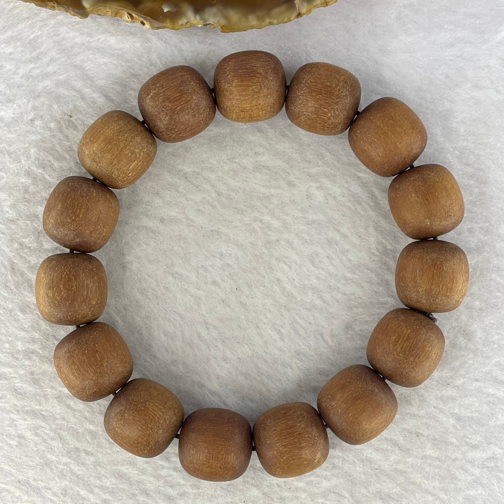 Natural Wild Australian Sandalwood Beads Bracelet 自然野生澳大利亚檀香手链 31.39g 14.9 mm 15 Beads - Huangs Jadeite and Jewelry Pte Ltd