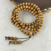 Natural Wild Old India Sandalwood Necklace 印度老山檀 12.57g 6.3mm 108+6 beads - Huangs Jadeite and Jewelry Pte Ltd