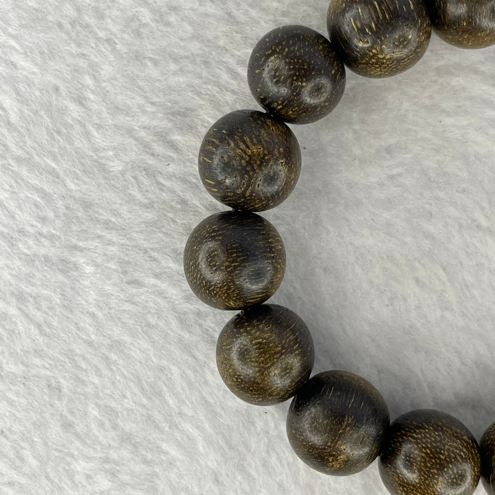 Natural Old Wild Malaysia Agarwood Bracelet (Sinking Type) 天然老野生马来西亚沉香手链 24.63g 19cm 14.2mm 16 Beads - Huangs Jadeite and Jewelry Pte Ltd