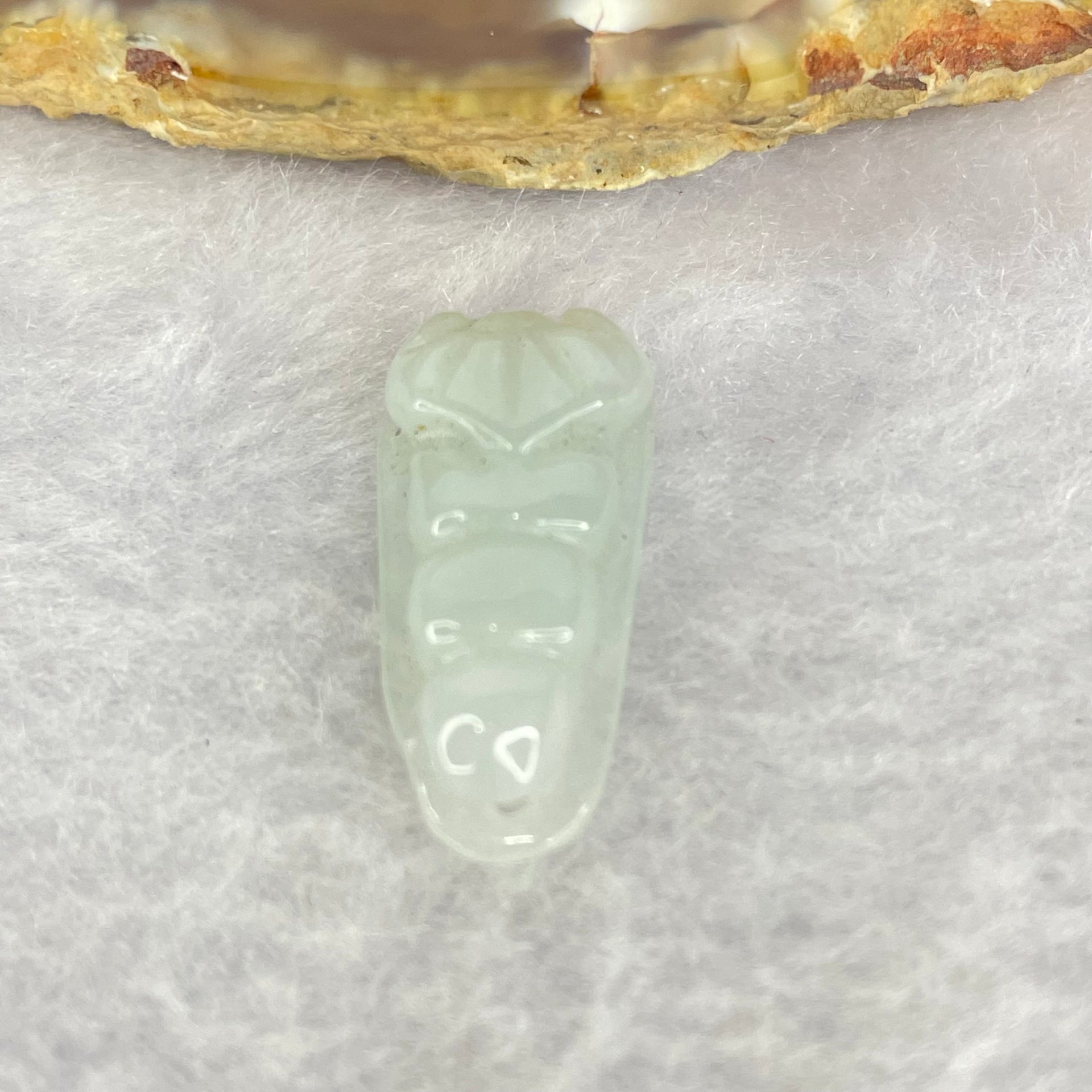 Type A Green Pea Pod Jadeite 2.85g 11.5 by 23.7 by 5.7mm - Huangs Jadeite and Jewelry Pte Ltd