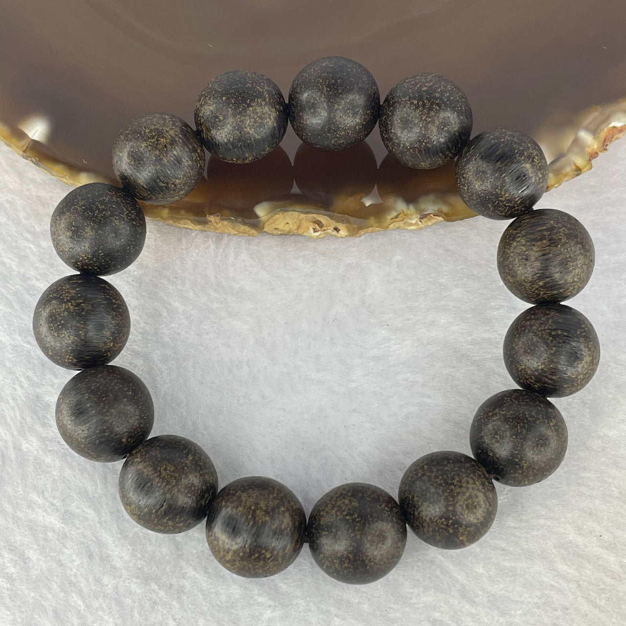 Natural Old Wild Indonesia Agarwood Beads Bracelet (Sinking Type) 天然老野生印尼沉香珠手链 23.07g 13.9 mm 15 Beads - Huangs Jadeite and Jewelry Pte Ltd