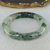 Transparent Colourless with Dark Green and Yellowish White Piao Hua Sodium Feldspar Jade Bangle 水沫玉手镯 Internal Diameter 56.0mm 47.38g 10.8 by 10.5mm