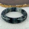 Transparent Colourless with Dark Black Grey Piao Hua Sodium Feldspar Jade Bangle 水沫玉手镯 Internal Diameter 57.3mm  67.11g 15.2 by 10.7mm (External Rough)