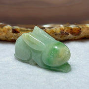 Type A Green with Spicy Piao Hua Jadeite Rabbit Charm 17.05g 36.0 by 14.2 by 17.6mm - Huangs Jadeite and Jewelry Pte Ltd