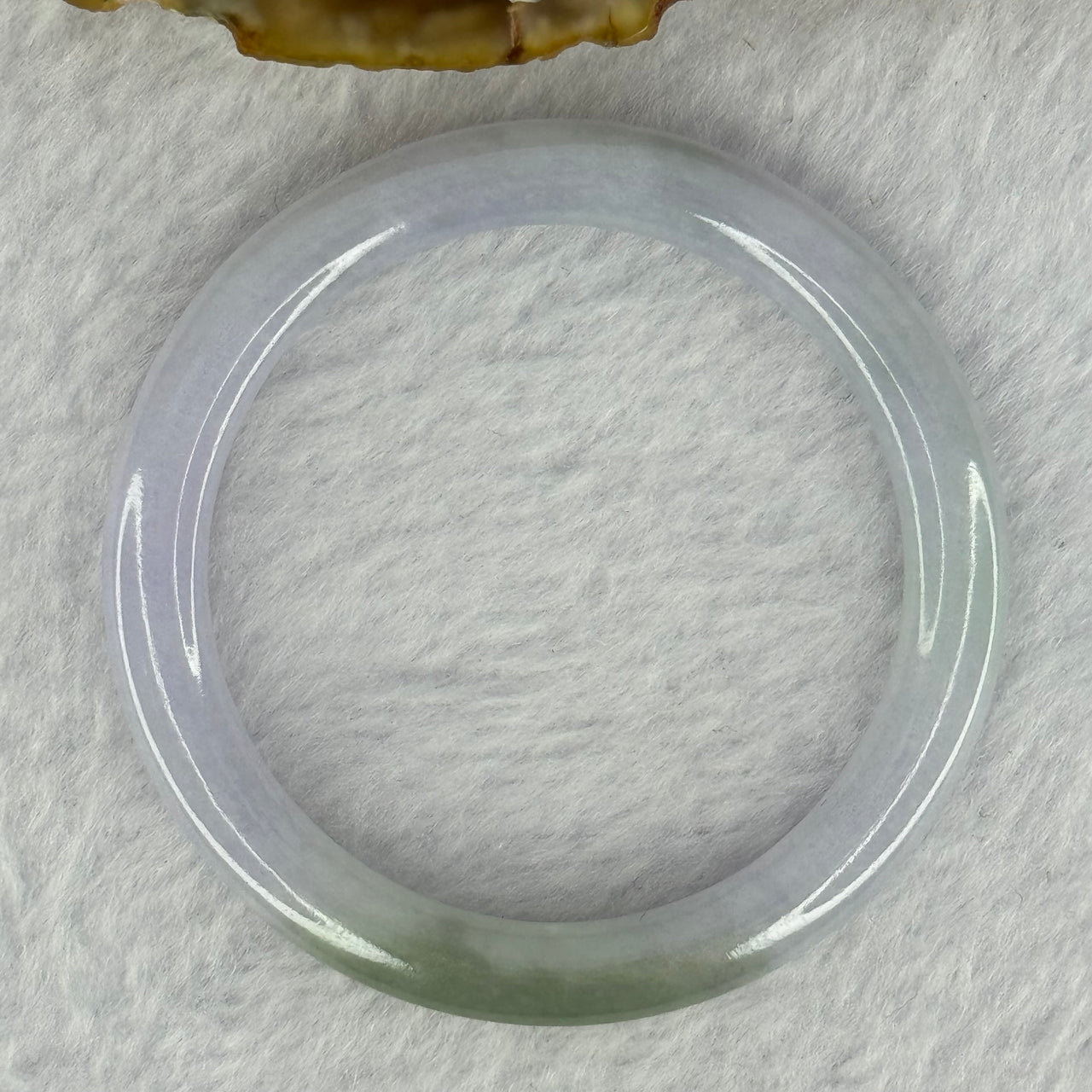 Type A Lavender with Green Patch Jadeite Bangle 15.28g Internal Diameter 42.7mm 5.7 by 6.3mm