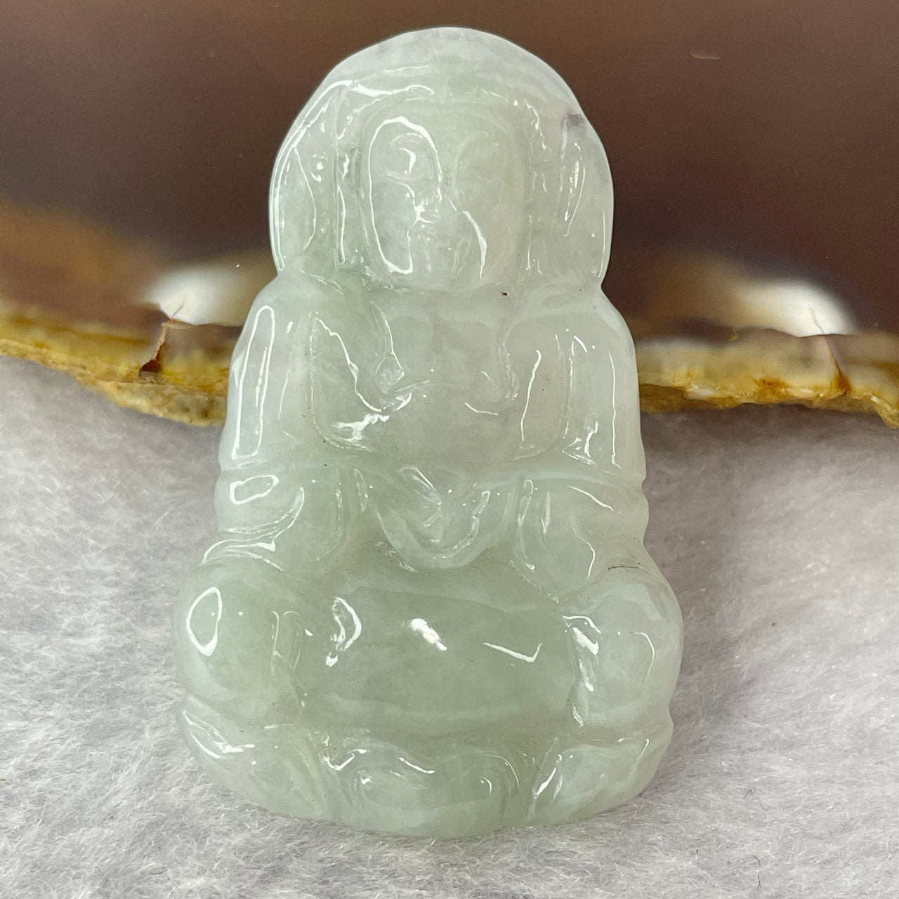 Type A Green Jadeite Guan Yin Pendant 8.54g  41.9 by 26.0 by 5.5mm - Huangs Jadeite and Jewelry Pte Ltd