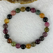 Good Grade Natural Tourmaline Beads Bracelet 好的天然碧玺珠手链 17.28g 15cm 7.8mm 24 Beads - Huangs Jadeite and Jewelry Pte Ltd