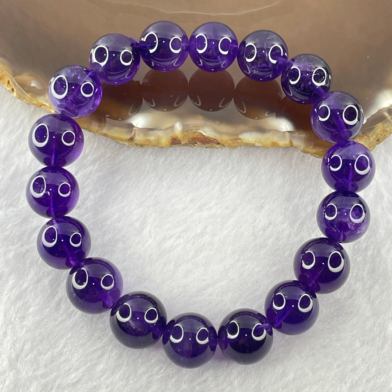 Good Grade Natural Amethyst Bracelet 39.64g 18cm 12.1mm 18 Beads