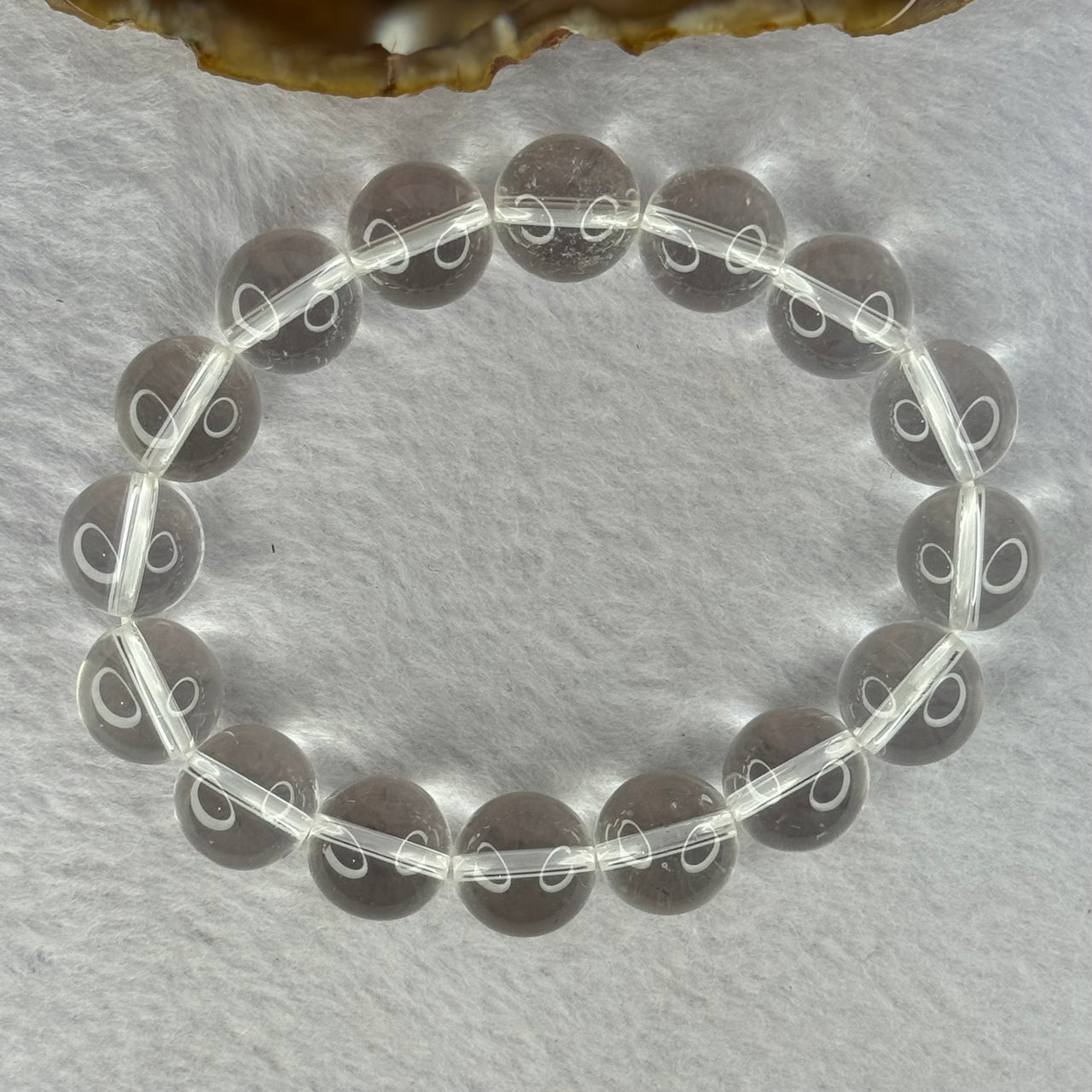 Natural Clear Quartz Beads Bracelet 天然白水晶手链 46.15g 17.5cm 12.9mm 16 Beads