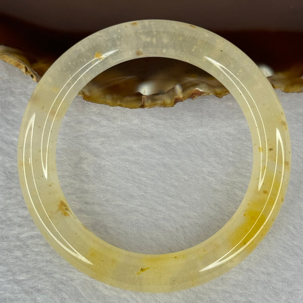 Transparent Yellow Orange Quartzite Jade Bangle 天山玉手镯 Internal Diameter 52.5mm 44.15g 10.8 by 10.3mm