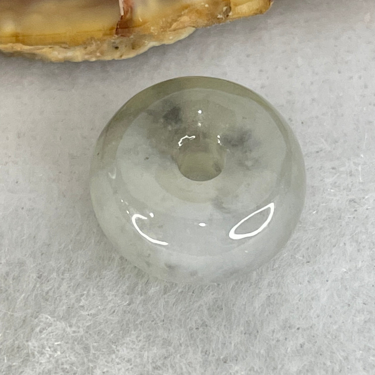 Type A Semi Icy Light Lavender With Wuji Grey Jadeite Ping An Kou Charm/Pendant 2.06g 12.7 by 6.1mm