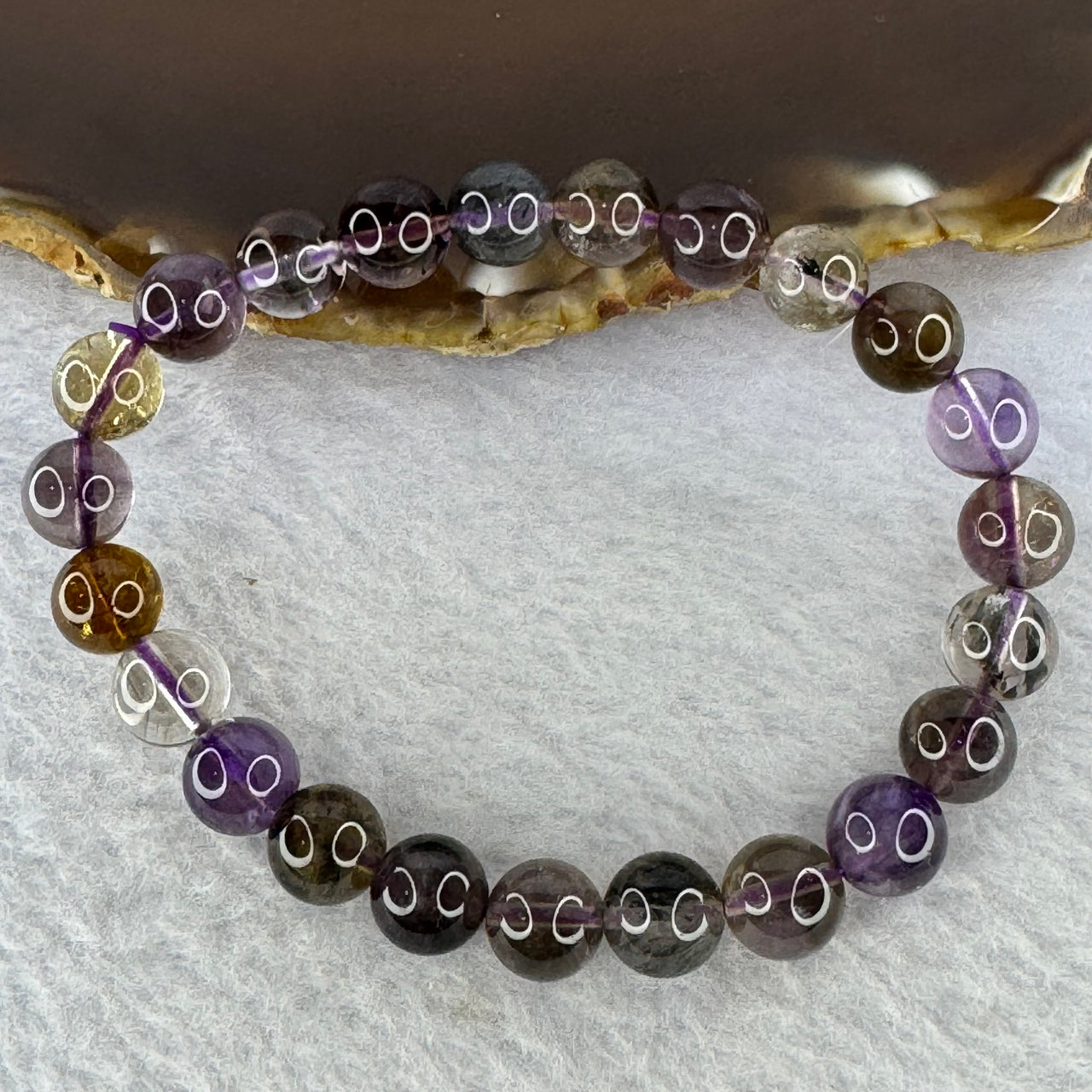 Natural Auralite Crystal Bracelet 极光手链 17.99g 8.4 mm 23 Beads - Huangs Jadeite and Jewelry Pte Ltd