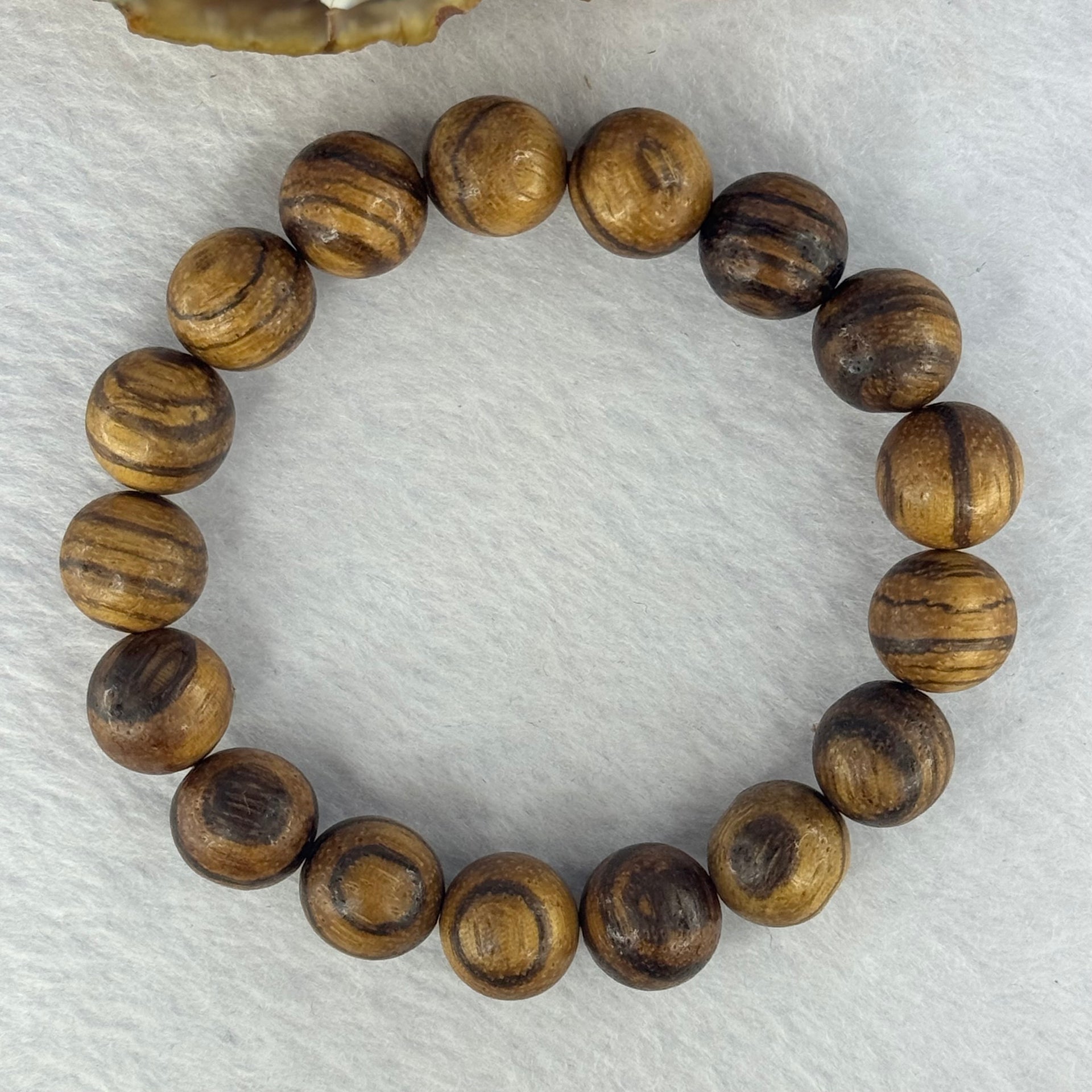 Natural Agarwood Beads Bracelet (Almost no Smell) 沉香木手链11.55g 18cm 12.1mm 17 Beads - Huangs Jadeite and Jewelry Pte Ltd