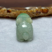 Type A Green with Spicy Piao Hua Jadeite Rabbit Charm 17.05g 36.0 by 14.2 by 17.6mm - Huangs Jadeite and Jewelry Pte Ltd