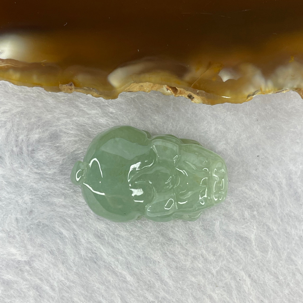 Type A Jelly Green Jadeite Pixiu Pendent A货绿色翡翠貔貅牌 8.18g 24.3 by 15.4 by 10.9 mm - Huangs Jadeite and Jewelry Pte Ltd