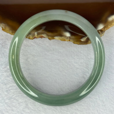 Type A Blueish Green with Black and Brownish Yellow Spots Jadeite Bangle 46.22g Internal Diameter 55.1mm 10.2 by 8.0mm (Very Slight Inter Line)