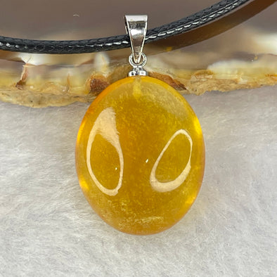 Natural Yellow Amber in String Necklace 3.60g 20.3 by 16.7 by 10.8mm