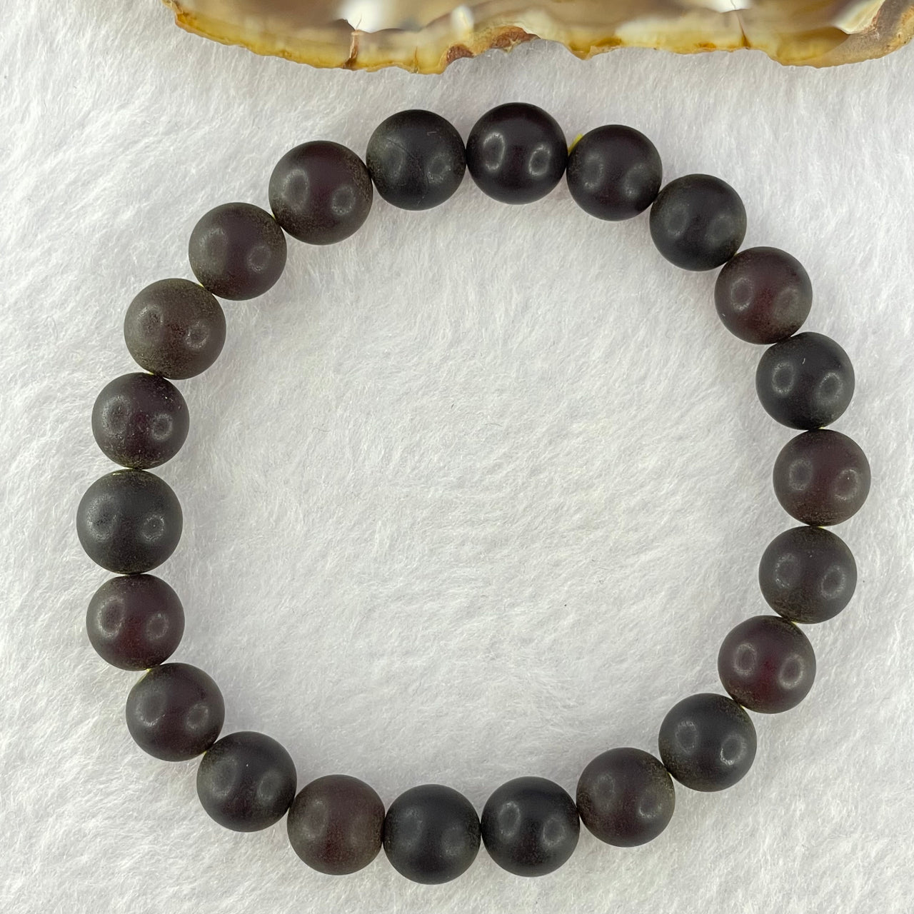 Natural Iron Blood King Amber Beads Bracelet 天然铁血王琥珀手链 9.29g 17cm 9.7mm 22 Beads