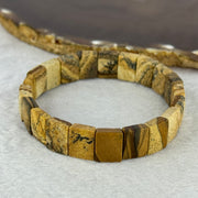 Natural Picture Jasper Bracelet  25.12g 17.5cm 12.3 by 9.4 by 5.1mm 21 pcs - Huangs Jadeite and Jewelry Pte Ltd