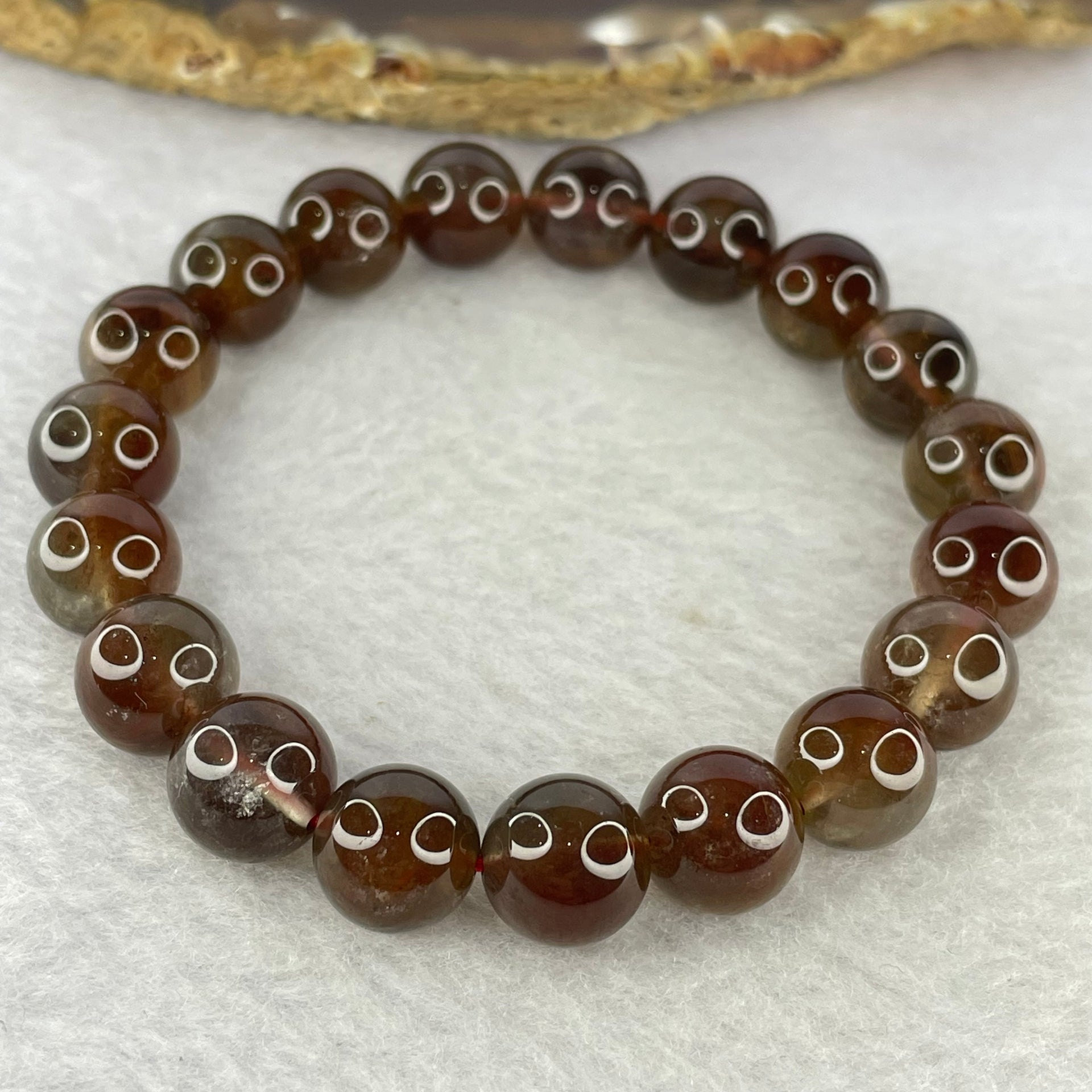 Natural Auralite Crystal Bracelet 极光手链 28.38g 10.3 mm 19 Beads - Huangs Jadeite and Jewelry Pte Ltd