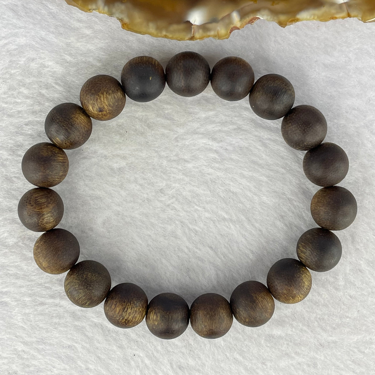 Natural Hainan Wild Old Agarwood Bracelet (Floating) 天然海南野生老树沉香手链 9.52g 17.5cm 10.8mm 19 Beads - Huangs Jadeite and Jewelry Pte Ltd