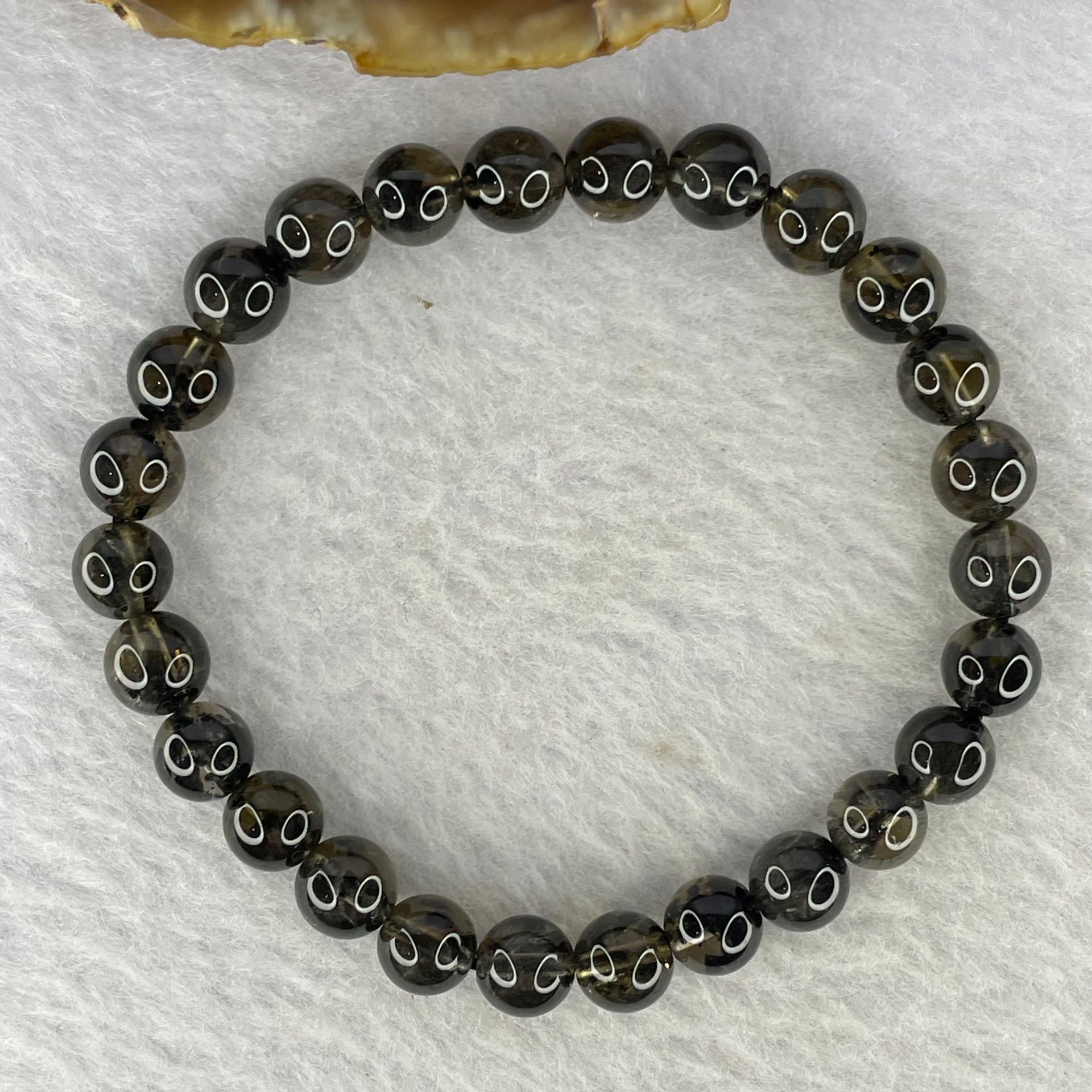 Natural Black Auralite Crystal Bracelet 黑极光手链 13.19g 7.4 mm 26 Beads - Huangs Jadeite and Jewelry Pte Ltd