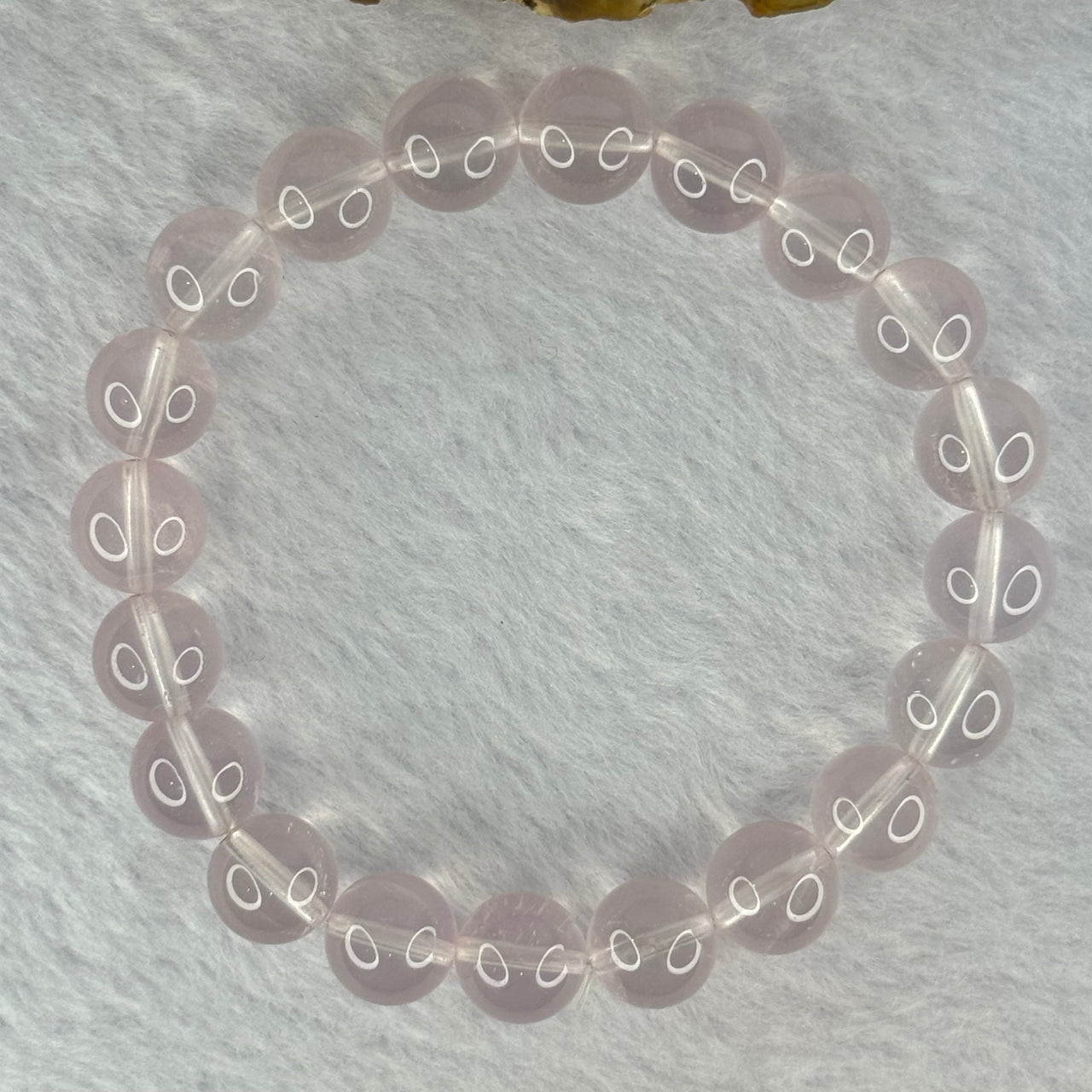 Natural Rose Quartz Beads Bracelet 天然玫瑰石英珠手链 29.34g 17.5cm 10.3mm 20 Beads