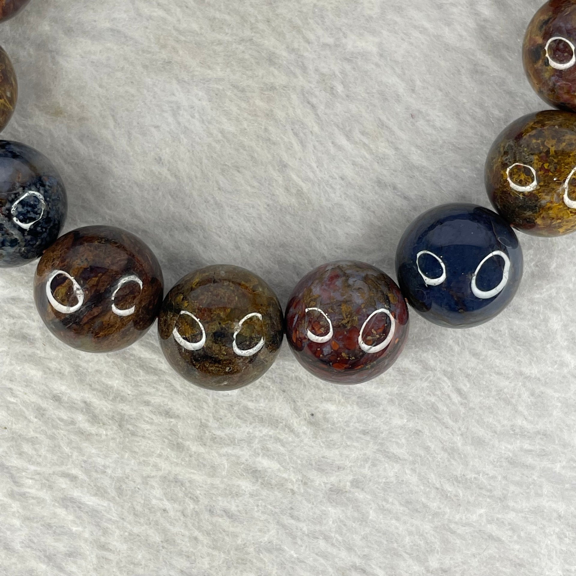 Natural Petersite Peterstone Bracelet 52.55g 13.7mm 15 Beads - Huangs Jadeite and Jewelry Pte Ltd