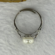 Natural Pearl with Crystals In 925 Sliver Ring (Adjustable Size) 2.34g 8.2 by 6.0mm - Huangs Jadeite and Jewelry Pte Ltd