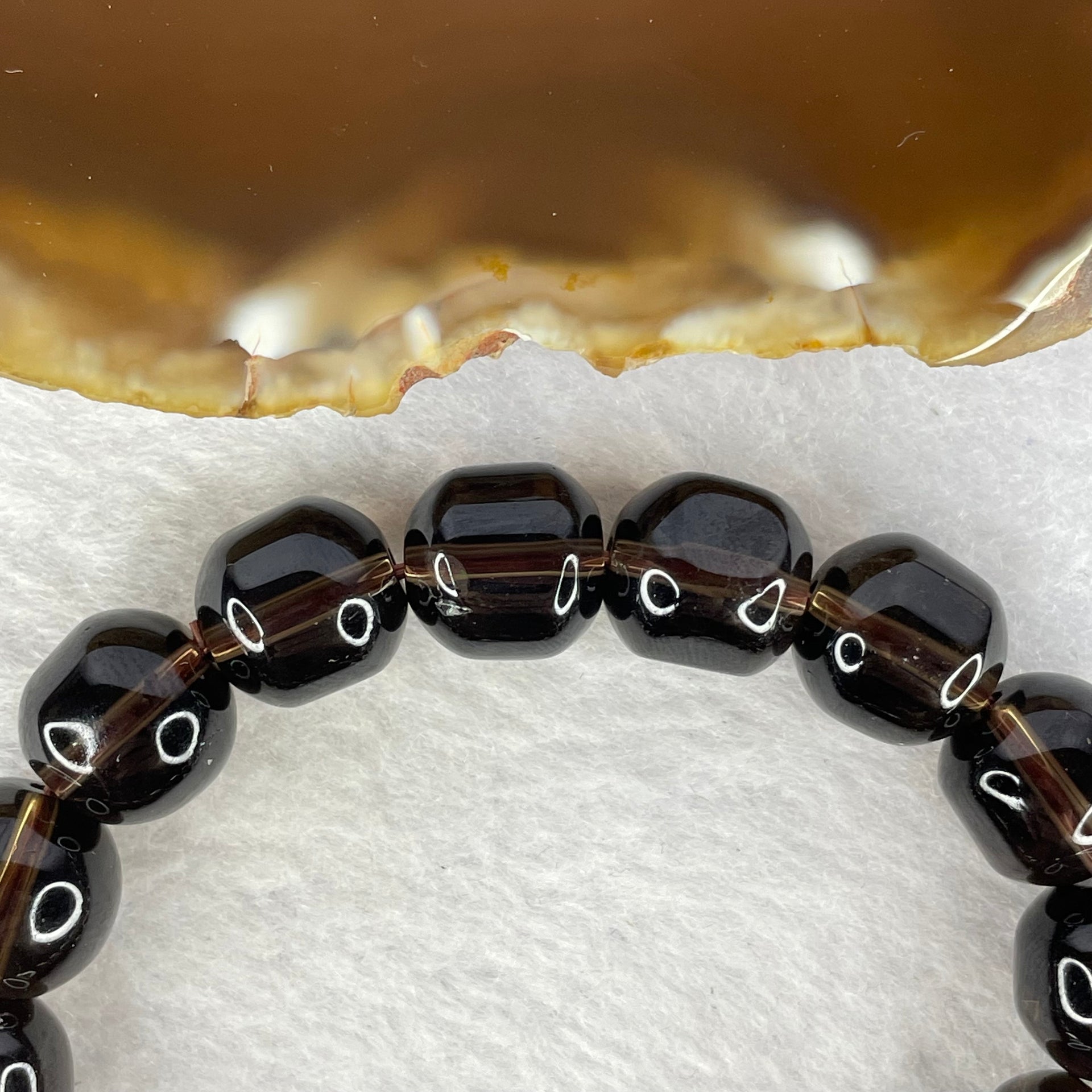 Natural Smoky Quartz Bracelet 42.44g 16.5cm 12.1mm 16 Beads - Huangs Jadeite and Jewelry Pte Ltd